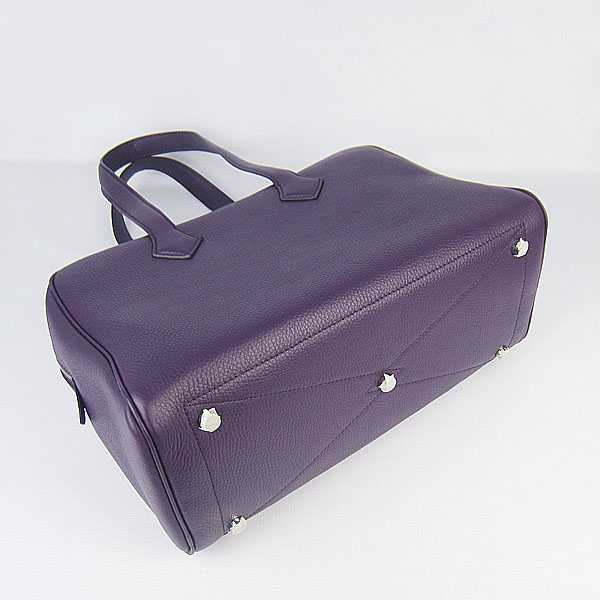 Best Replica Hermes Victoria Cowskin Leather Bag Purple H2802 - Click Image to Close